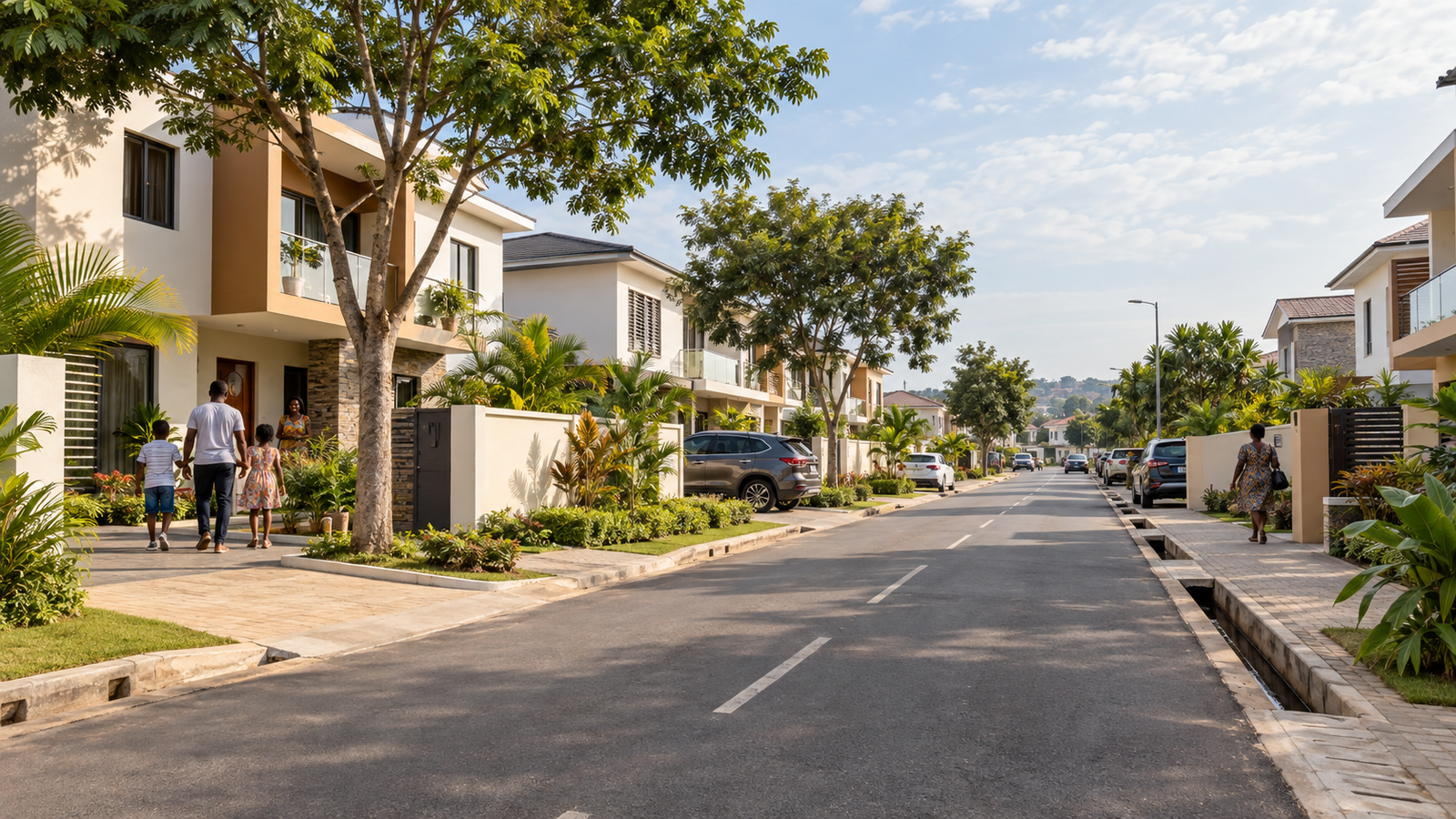 Modern affordable housing community in Ghana